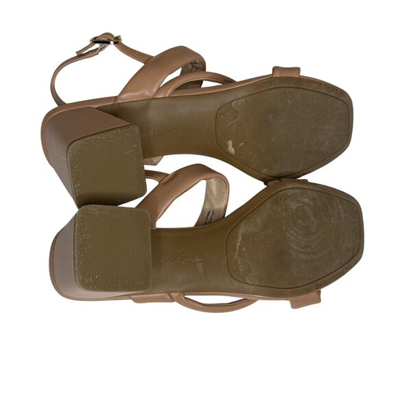 LifeStride Sandals Womens 10 Tan Block Heel Strappy Slingback Comfort Nude Shoes - Picture 5 of 9